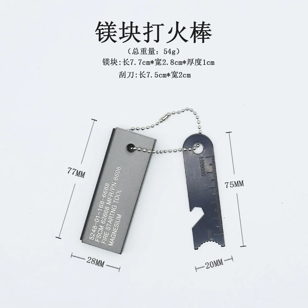 Toren Magnesium Fire Starter Rod — Solid Wood Handle with Scraper