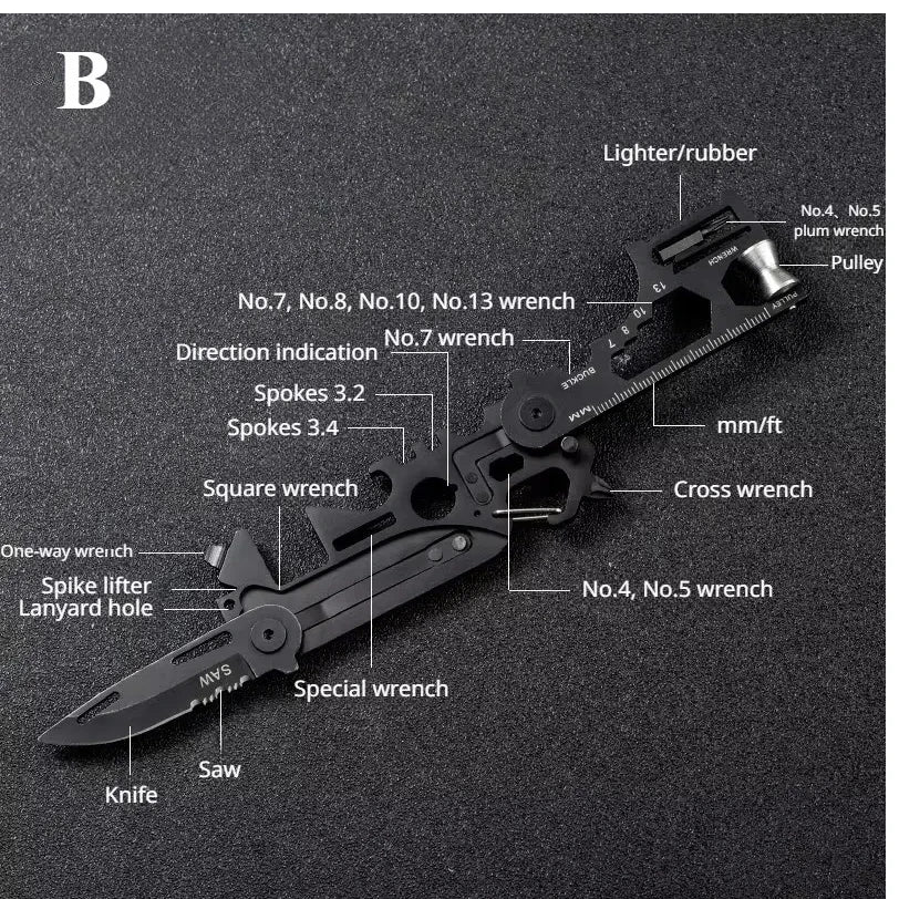 Repair Folding EDC Multitool Card — Compact Outdoor Repair Tool