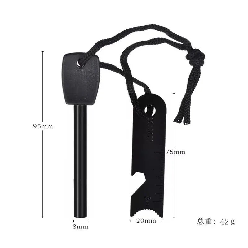 Toren Magnesium Fire Starter Rod — Solid Wood Handle with Scraper