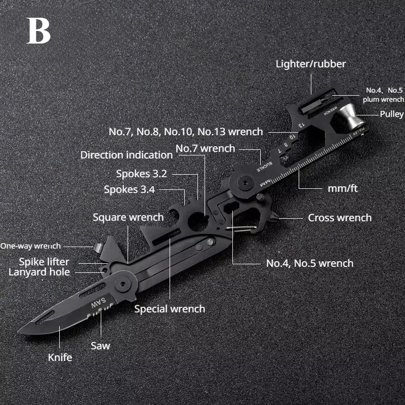Repair Folding EDC Multitool Card — Compact Outdoor Repair Tool