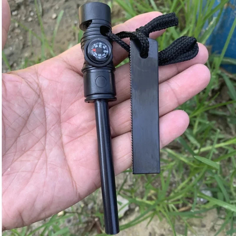 Toren Magnesium Fire Starter Rod — Solid Wood Handle with Scraper