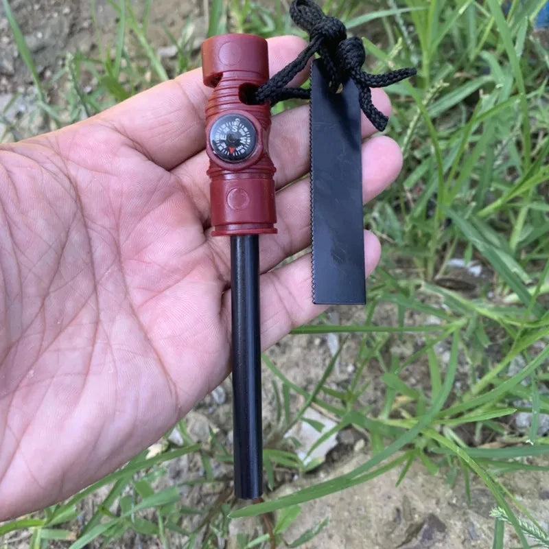 Toren Magnesium Fire Starter Rod — Solid Wood Handle with Scraper