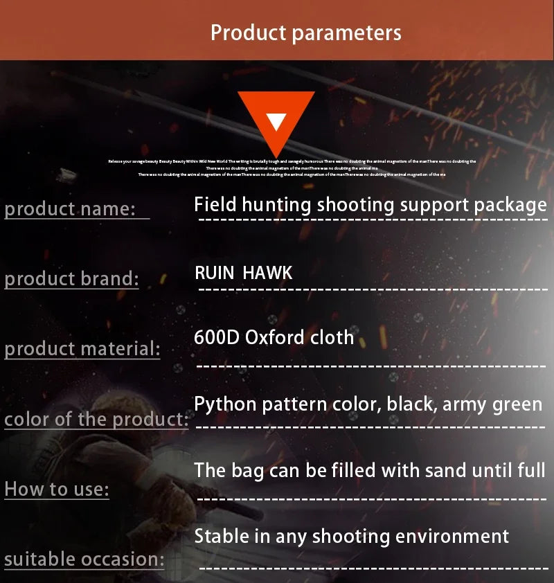 Toren Front & Rear Shooting Sandbag Set — Unfilled 600D Rifle Rest Bags