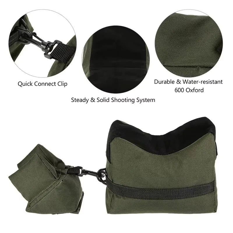 Toren Front & Rear Shooting Sandbag Set — Unfilled 600D Rifle Rest Bags